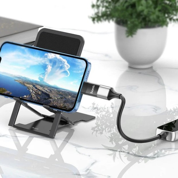 Переходник Hoco UA17 (Type-C - Lightning) (Чёрный)