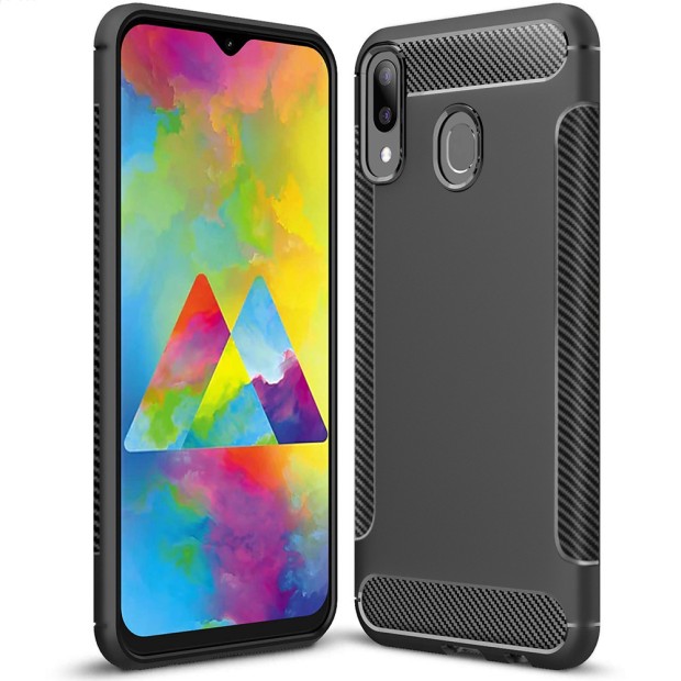 Силикон Soft Carbon Samsung Galaxy M20 (Чёрный)