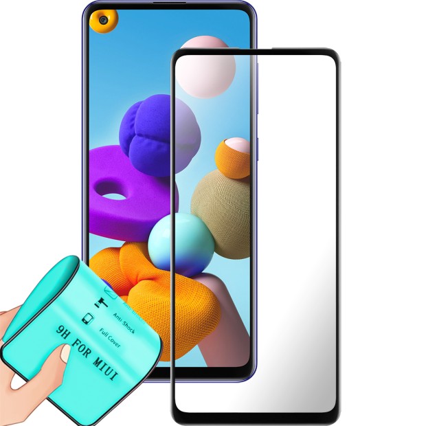 Захисне скло 5D Ceramic Samsung Galaxy A21  /  A21S (2020) Black