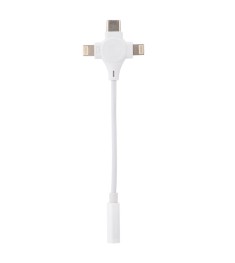 Перехідник XoKo AC-333 1Type-C  /  2Lightning на 3,5 мм (Білий) XK-AC-333