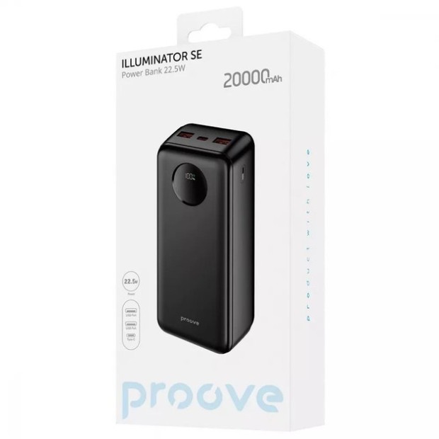 Повербанк Proove Illuminator SE 22.5W 20000mAh (Чорний)