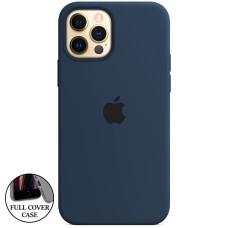 Силіконовий оригінальний чохол круглої форми для Apple iPhone 12  /  12 Pro (09) Midnight Blue