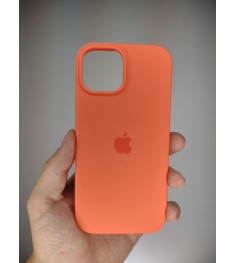 Силіконовий оригінальний чохол круглої форми для Apple iPhone 15 (Apricot).