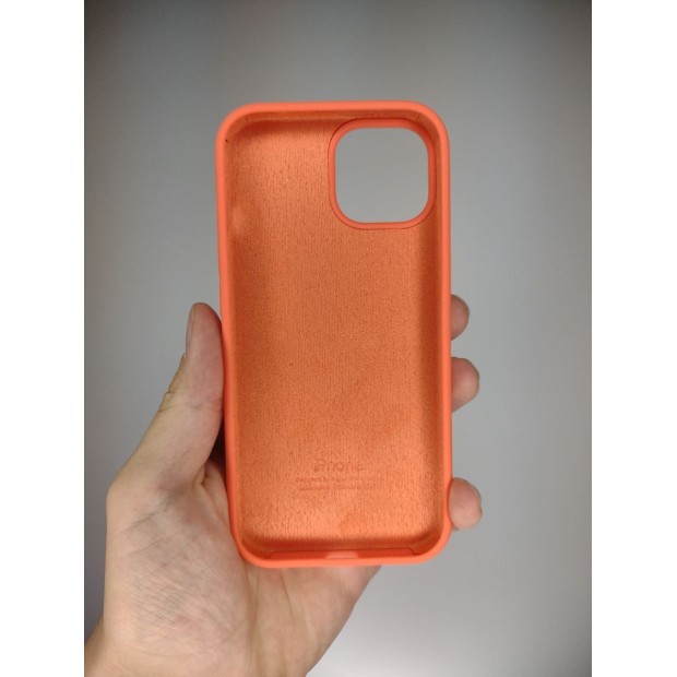 Силіконовий оригінальний чохол круглої форми для Apple iPhone 15 (Apricot).