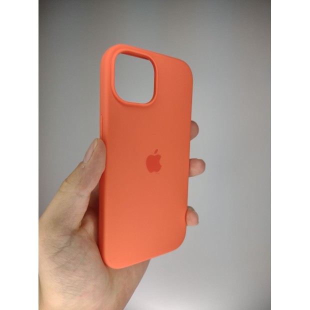 Силіконовий оригінальний чохол круглої форми для Apple iPhone 15 (Apricot).
