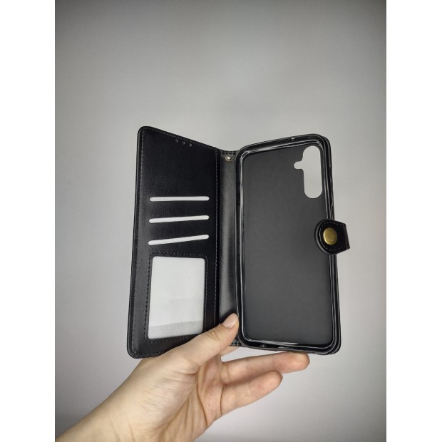 Leather Book Gallant Case for Samsung Galaxy M14 (Black)