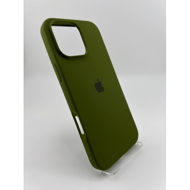 Силіконовий оригінальний чохол для Apple iPhone 16 Pro Max (46) глибокого зеленого кольору