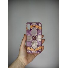 Силіконова накладка з блискітками Glitter для iPhone X  /  XS (Лілія)