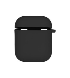 Чохол для навушників Full Silicone Case з логотипом Apple AirPods 1 / 2 (07) чор..