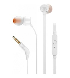 Проводные наушники-гарнитура вакуумные JBL Tune 110 (White) JBLT110WHT K