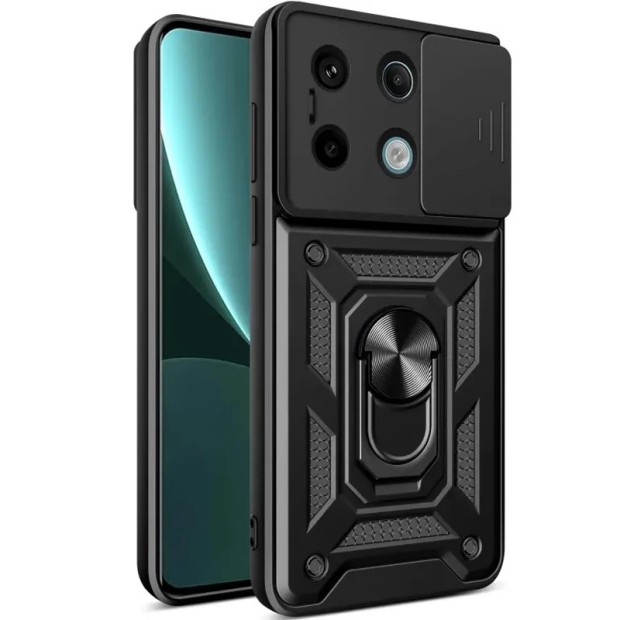 Броньований чохол Ring Serge Armor Case для Xiaomi Redmi Note 13 Pro 4G  /  Poco M6 Pro 4G (ShutCam) (Чорний)