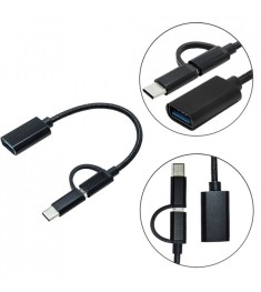 OTG-переходник XoKo AC-150 (USB3.0 - Type-C / MicroUSB) (Чёрный) AC-150-BK
