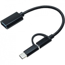 OTG-переходник XoKo AC-150 (USB3.0 - Type-C / MicroUSB) (Чёрный) AC-150-BK