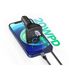 FM-модулятор UGREEN CD229 (2USB.0  /  1Type-C  /  TF) (Чорний) (80910)