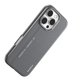 Чохол Blueo Premium Leather з MagSafe для Apple iPhone 16 Plus (Сірий)
