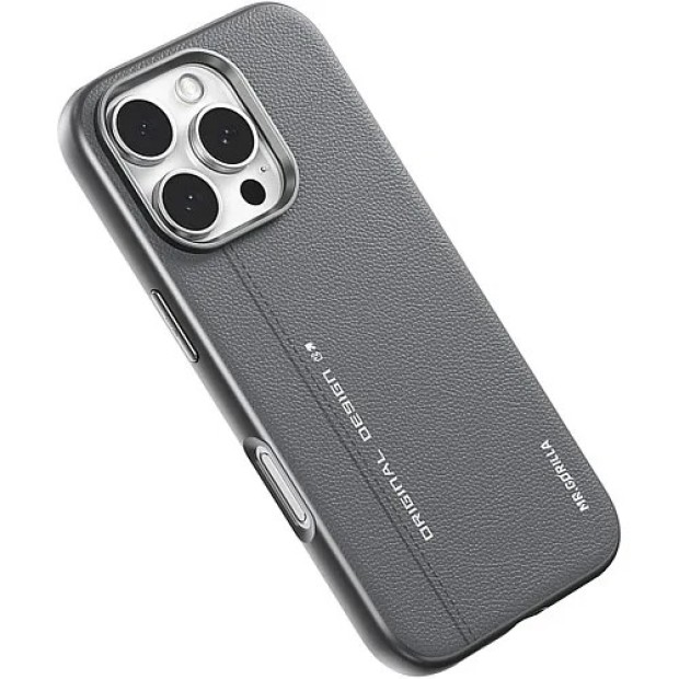 Чохол Blueo Premium Leather з MagSafe для Apple iPhone 16 Plus (Сірий)