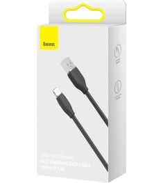 USB-кабель Baseus Jelly Liquid Silica 2.4A (1.2m) (Lightning) (Чёрный) CAGD00000..