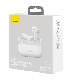 Беспроводные наушники-гарнитура вакуумные Baseus Bowie Encok W3 (White)