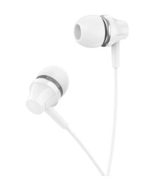 Провідні навушники-гарнітура вакуумні Borofone BM74 Singer (Білий)