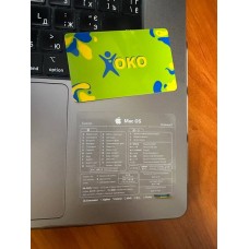 Наклейка із гарячими клавішами MacOS (Прозора / Біла) XK-MCR-MOW