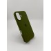 Силіконовий оригінальний круглий чохол для Apple iPhone 16 (46) глибокого зеленого кольору.