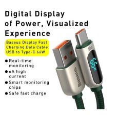 USB-кабель Baseus Display 66W (1m) (Type-C) (Зелёный) CASX020006