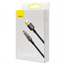 USB-кабель Baseus Explorer Auto Power-Off 2.4A (1м) (Lightning) (Чорний) CATS000401