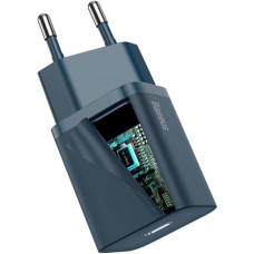 Baseus Super Si 20W PD QC EU Type-C Charger Adapter + Type-C to Lightning Cable 1m (Blue) TZCCSUP-B03