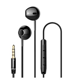 Проводные наушники-гарнитура вкладыши Baseus Encok H06 (Чёрный) NGH06-01