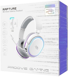 Беспроводные игровые накладные наушники-гарнитура Proove Gaming Rapture (White) ..