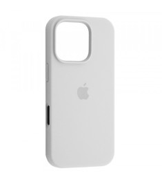 Силіконовий оригінальний круглий чохол для Apple iPhone 16 Pro Max (06) Білий