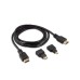 Кабель Rivex HDMI - HDMI (1.5m) + перехідник mini-HDMI / micro-HDMI