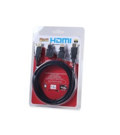 Кабель Rivex HDMI - HDMI (1.5m) + переходник mini-HDMI / micro-HDMI