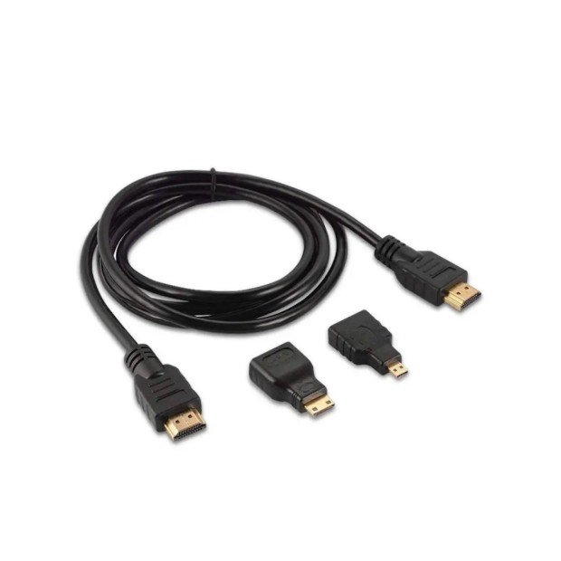 Кабель Rivex HDMI - HDMI (1.5m) + переходник mini-HDMI / micro-HDMI
