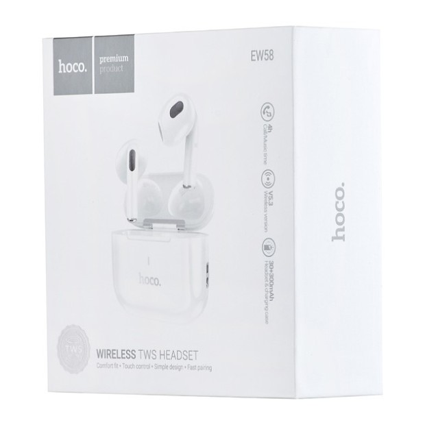 Бездротові навушники-гарнітура Hoco Airpods 3 (EW58) (Білий) Бездротові навушники-гарнітура Hoco Airpods 3 (EW58) (Білий)