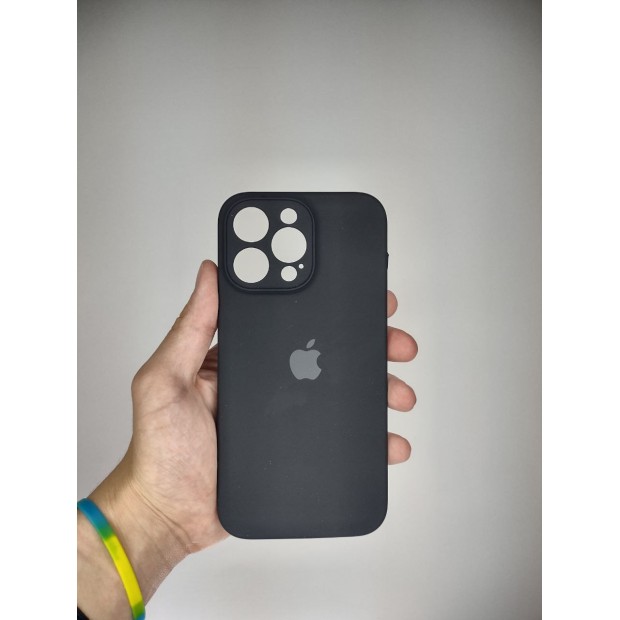 Силіконовий оригінальний круглий чохол для Apple iPhone 14 Pro Max (07) чорний
