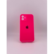 Силіконовий оригінальний чохол RoundCam для Apple iPhone 12 (31) рожевий Barbie.