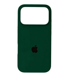 Силіконовий оригінальний круглий чохол для Apple iPhone 17 Pro (46) темно-зелени..