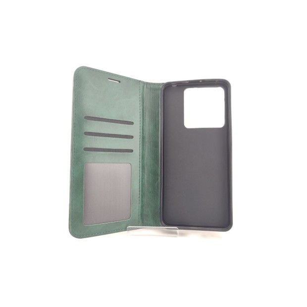 Чохол-книжка Leather Elegant для Xiaomi Redmi Note 13 Pro 5G (Темно-зелений)