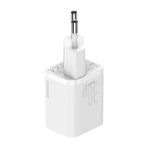 Baseus Super Si 30W Power Adapter (1 Type-C) (White) CCSUP-J02