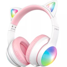 Беспроводные накладные наушники-гарнитура Proove Kids LumiCat (White / Pink)