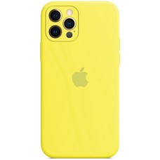 Силикон Original RoundCam Case Apple iPhone 12 Pro Max (47) Lemon