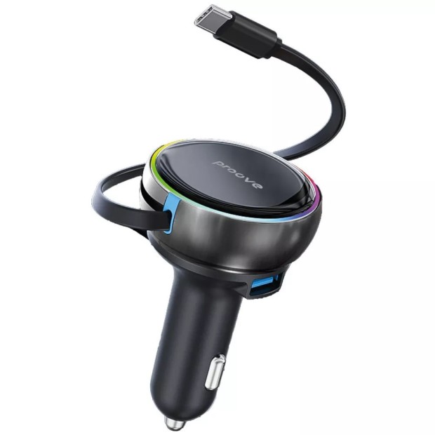 АЗУ-адаптер Proove Hammer 81W (USB + Type-C) + встроенный Type-C кабель (Black) АЗУ-адаптер Proove Hammer 81W (USB + Type-C) + встроенный Type-C кабель (Black)