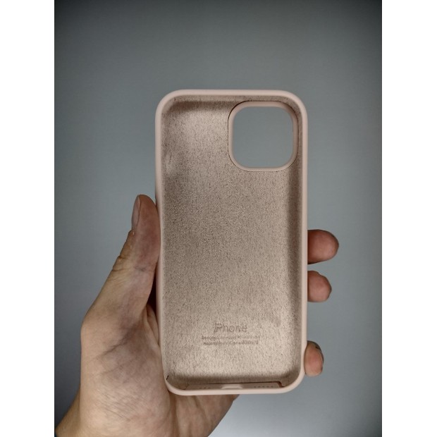 Силіконовий оригінальний чохол круглої форми для Apple iPhone 15 (08) Рожевий пісок