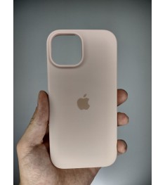 Силіконовий оригінальний чохол круглої форми для Apple iPhone 15 (08) Рожевий пі..