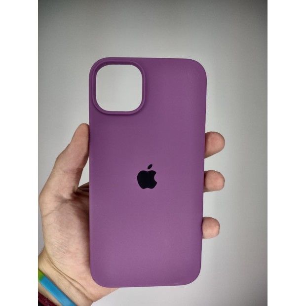 Силіконовий оригінальний чохол круглої форми для Apple iPhone 14 Plus (28) Brinjal.