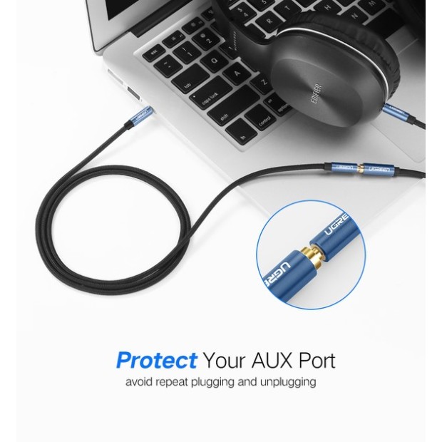 Кабель-удлинитель AUX UGREEN AV118 (1.5m) (Blue) (40674)