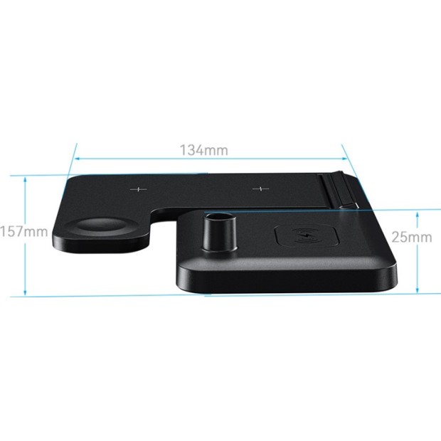 Беспроводное зарядное устройство Essager Jiecheng 15W 4in1 (Black) EWXZM-JC01-Z