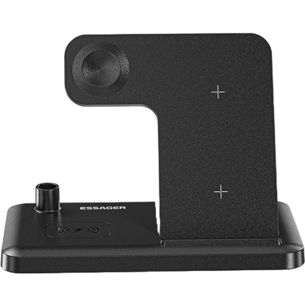 Бездротовий зарядний пристрій Essager Jiecheng 15W 4в1 (Чорний) EWXZM-JC01-Z