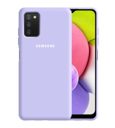 Силіконова оригінальна 360 чохол з логотипом для Samsung Galaxy A03S (Бузковий)
